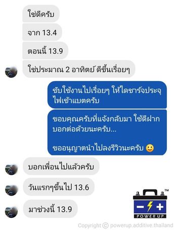 น้ำยาฟื้นฟูแบตเตอรี่ 2,200 รีวิว พาวเวอร์อัพของแท้ยี่ห้อแรก