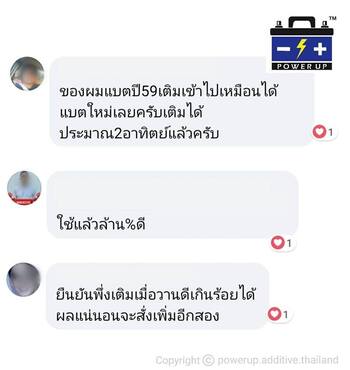 น้ำยาฟื้นฟูแบตเตอรี่ 2,200 รีวิว พาวเวอร์อัพของแท้ยี่ห้อแรก
