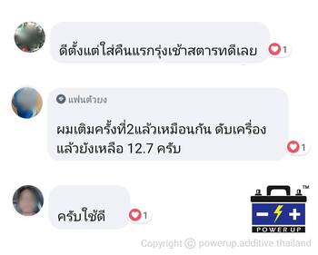 น้ำยาฟื้นฟูแบตเตอรี่ 2,200 รีวิว พาวเวอร์อัพของแท้ยี่ห้อแรก